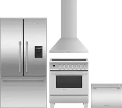 4 Piece Package Includes Refrigerator, Range, Hood And Dishwasher